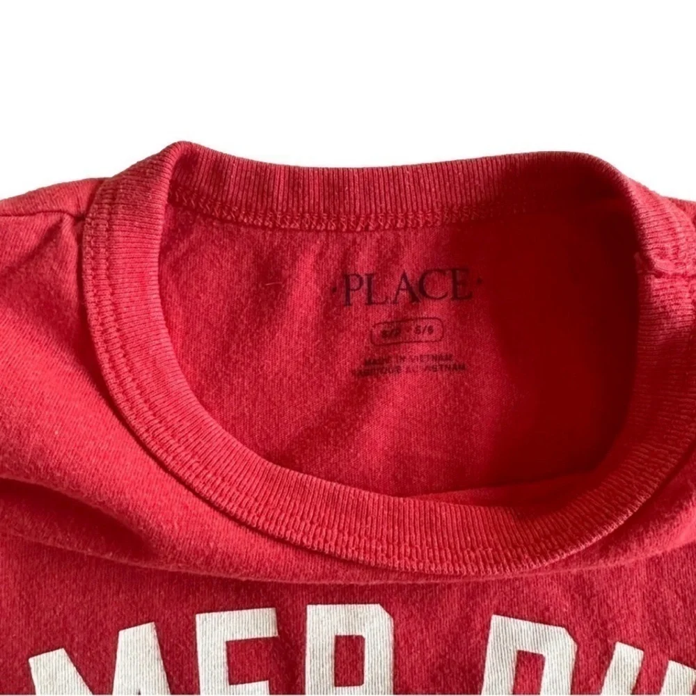 Children's Place Small 5/6 Boys Red Gamer Cotton Graphic Tee Shirt